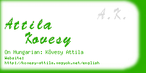 attila kovesy business card